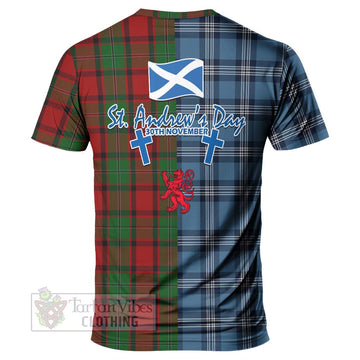 MacPhail (McPhail) Tartan T-Shirt Happy St. Andrew's Day Half Tartan Style