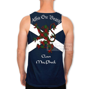 MacPhail (McPhail) Tartan Lion Rampant Men's Tank Top  Proudly Display Your Heritage with Alba Gu Brath and Clan Name