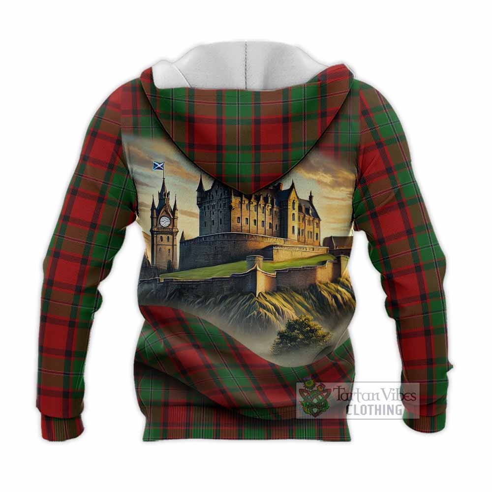 MacPhail (McPhail) Tartan Family Crest Knitted Hoodie with Scottish Ancient Castle Style - Tartan Vibes Clothing