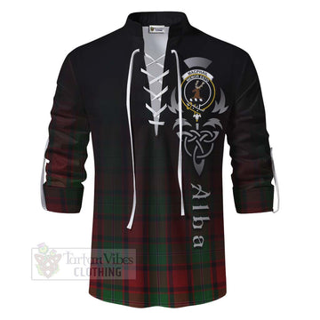 MacPhail (McPhail) Tartan Ghillie Kilt Shirt Featuring Alba Gu Brath Family Crest Celtic Inspired