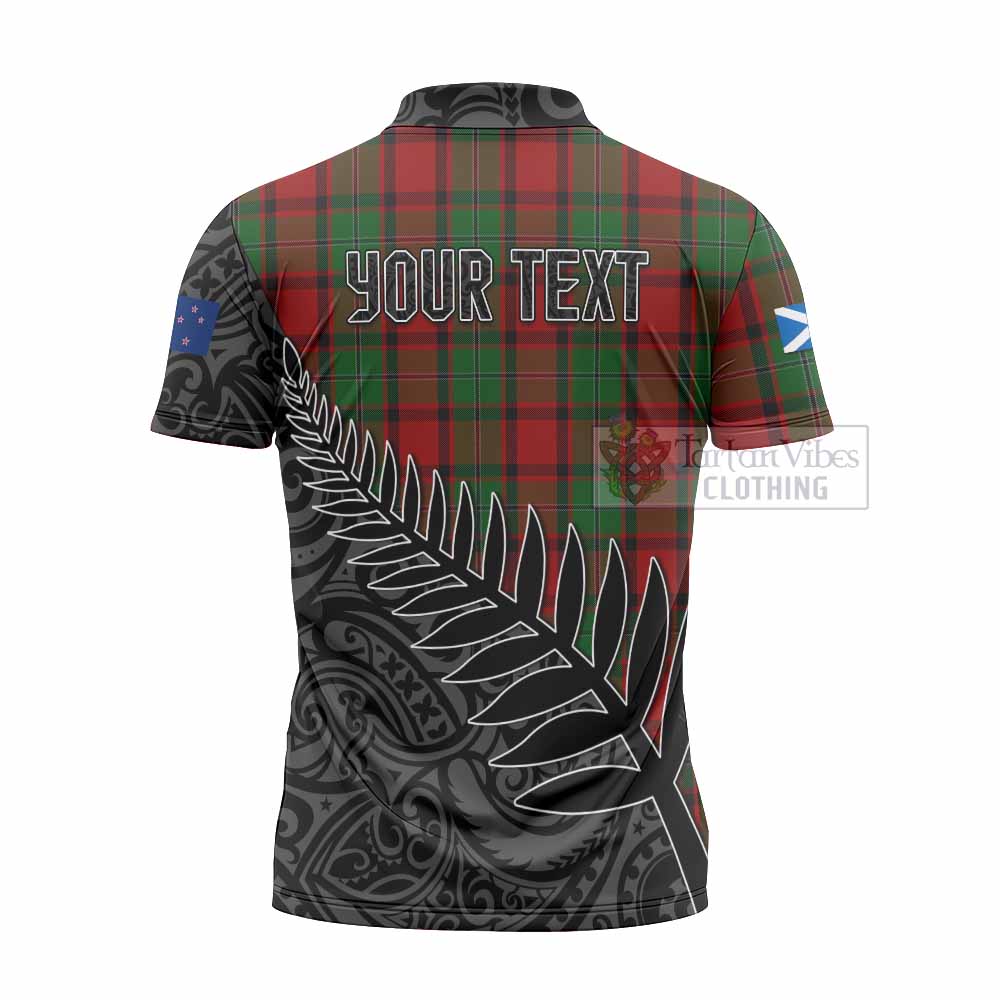 Tartan Vibes Clothing MacPhail (McPhail) Crest Tartan Zipper Polo Shirt with New Zealand Silver Fern Half Style