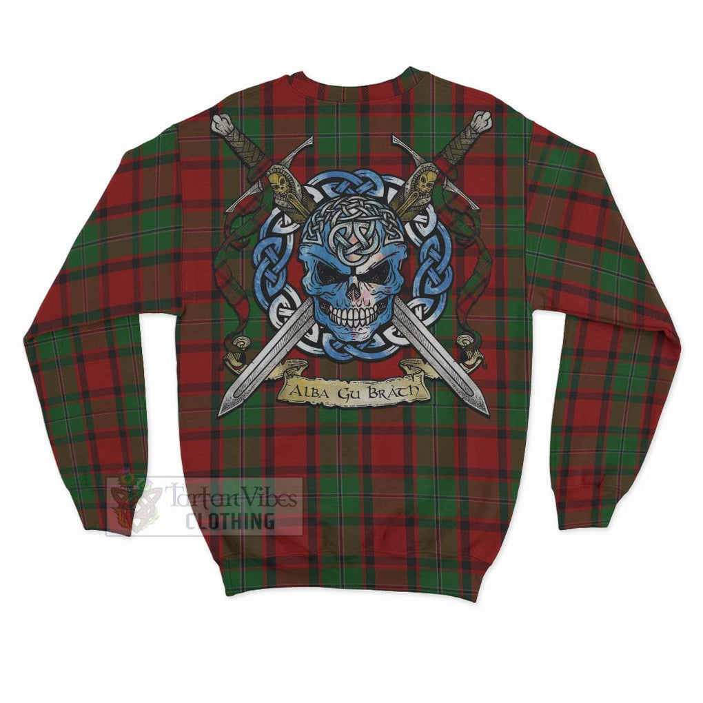 Tartan Vibes Clothing MacPhail (McPhail) Tartan Sweatshirt with Family Crest Celtic Skull Style