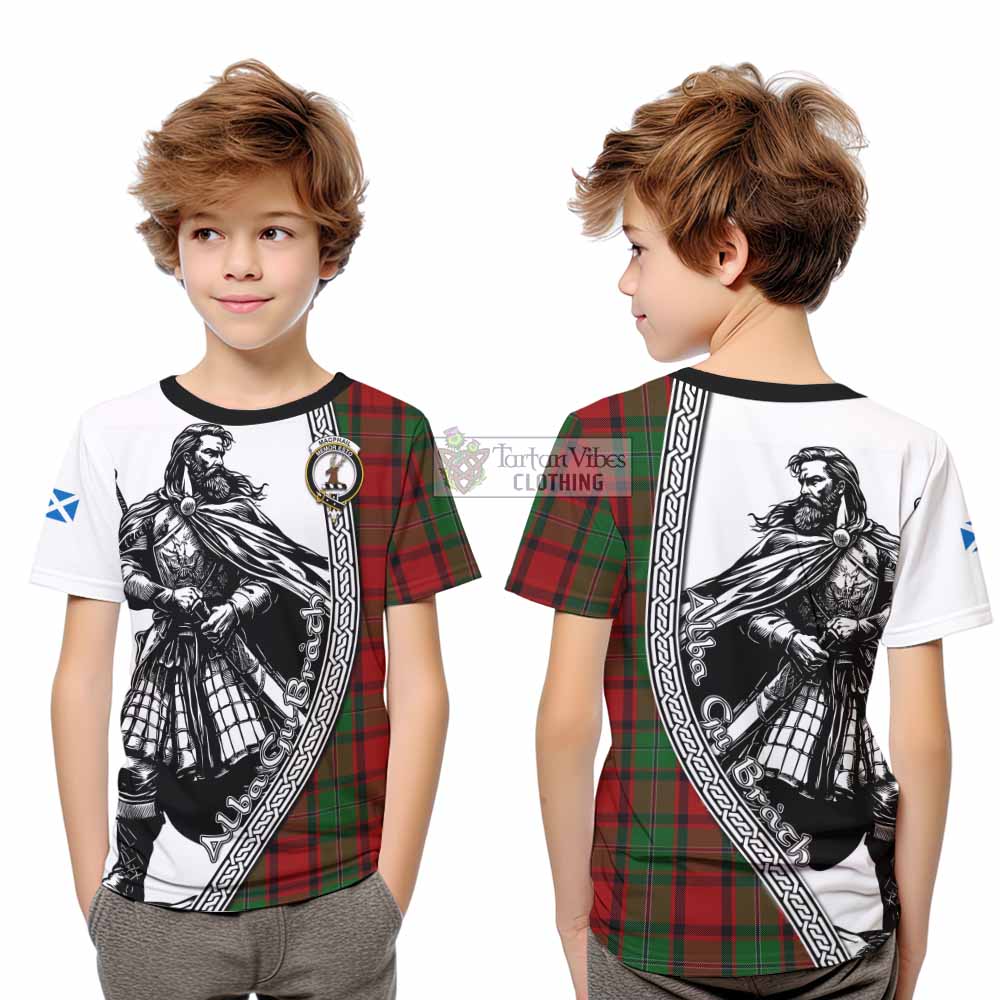 MacPhail (McPhail) Tartan Clan Crest Kid T-Shirt with Highlander Warrior Celtic Style - Tartan Vibes Clothing