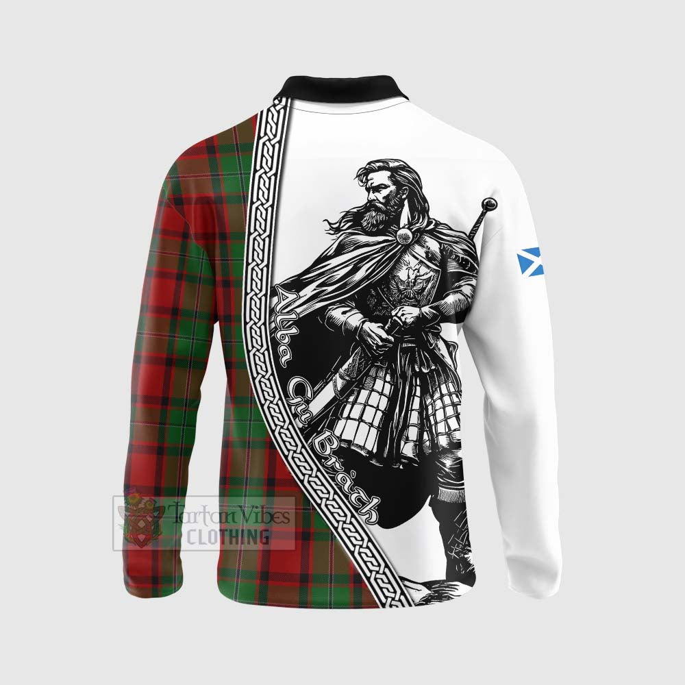 Tartan Vibes Clothing MacPhail (McPhail) Tartan Clan Crest Long Sleeve Polo Shirt with Highlander Warrior Celtic Style