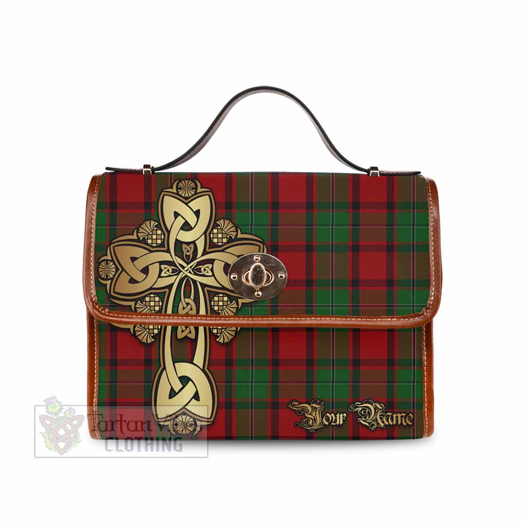 Tartan Vibes Clothing MacPhail (McPhail) Tartan Waterproof Canvas Bag Golden Thistle Celtic Cross Style