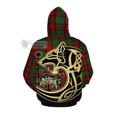 MacPhail (McPhail) Tartan Cotton Hoodie with Family Crest Celtic Wolf Style