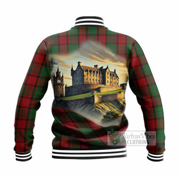 MacPhail (McPhail) Tartan Family Crest Baseball Jacket with Scottish Ancient Castle Style - Tartan Vibes Clothing