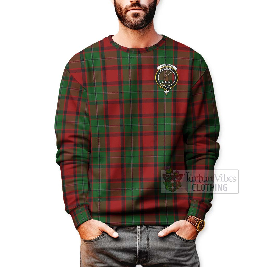 Tartan Vibes Clothing MacPhail (McPhail) Tartan Sweatshirt with Family Crest Celtic Skull Style