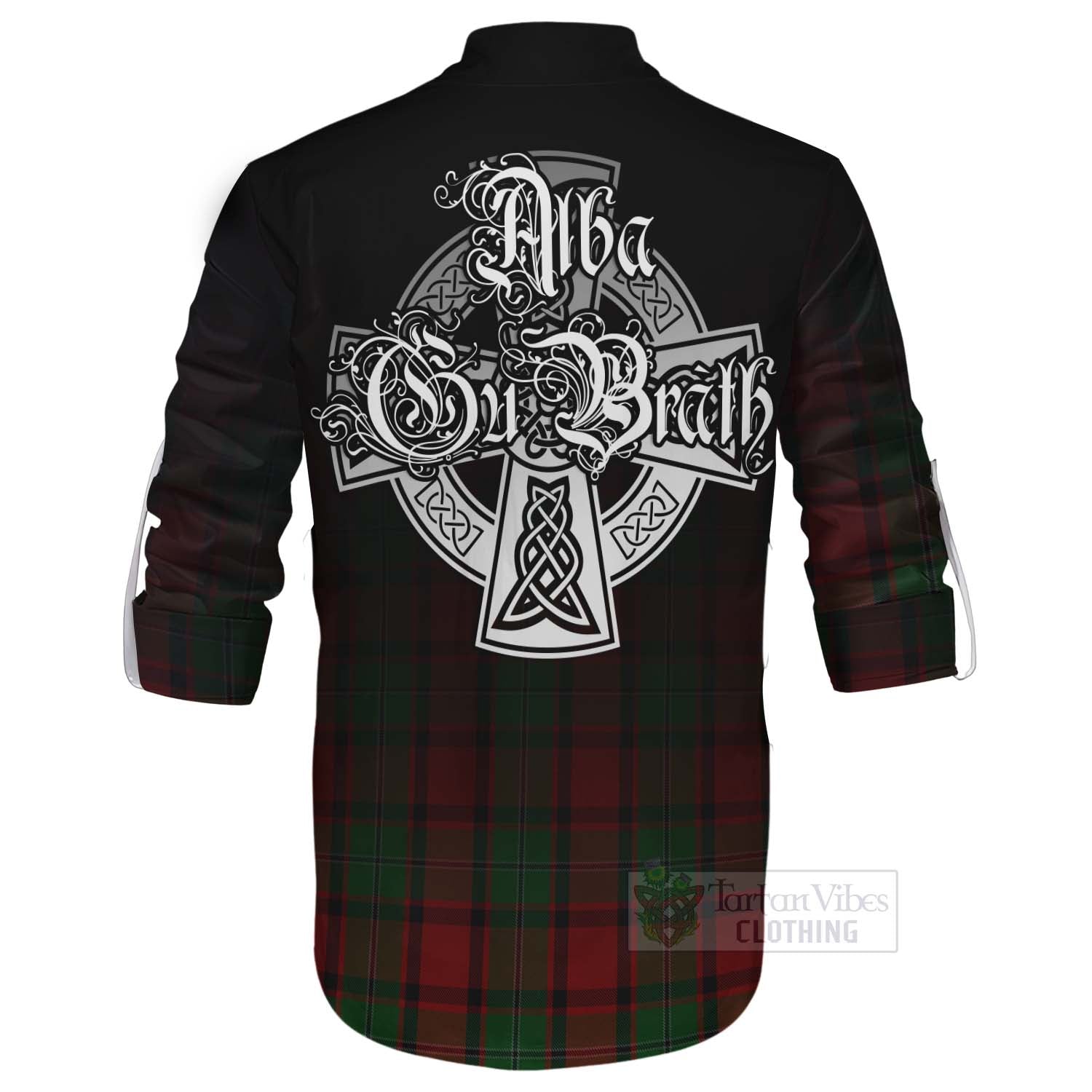 Tartan Vibes Clothing MacPhail (McPhail) Tartan Ghillie Kilt Shirt Featuring Alba Gu Brath Family Crest Celtic Inspired