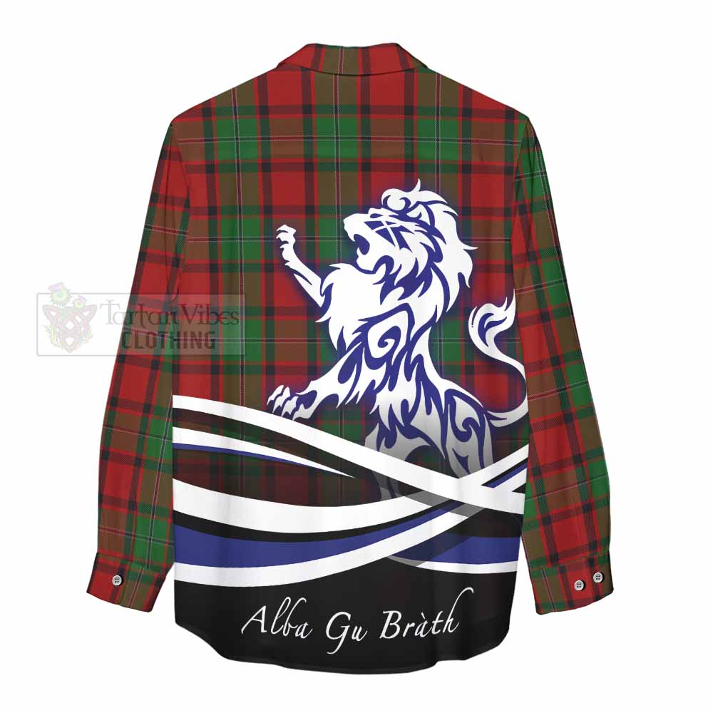 Tartan Vibes Clothing MacPhail (McPhail) Tartan Women's Casual Shirt with Alba Gu Brath Regal Lion Emblem