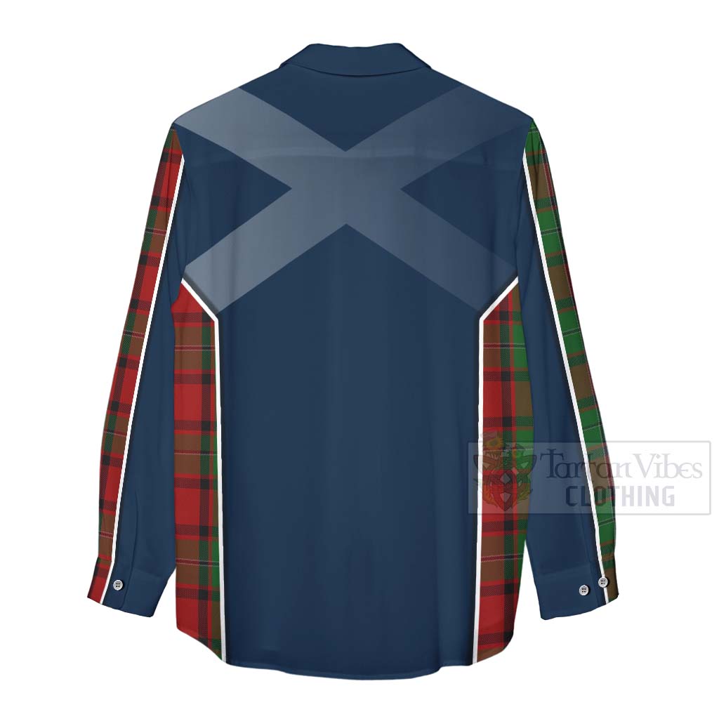 Tartan Vibes Clothing MacPhail (McPhail) Tartan Women's Casual Shirt with Family Crest and Scottish Thistle Vibes Sport Style