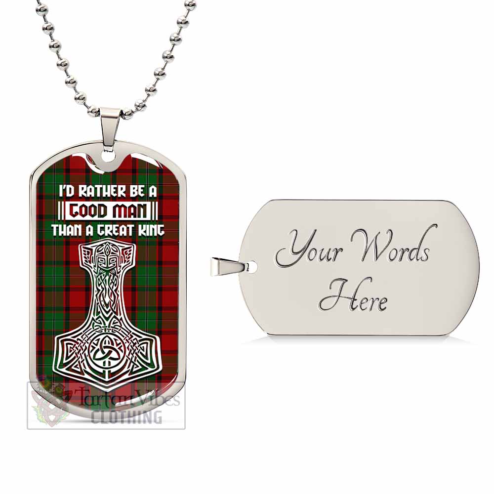 Tartan Vibes Clothing MacPhail (McPhail) Tartan Dog Tag Necklace Viking Mjolnir Style