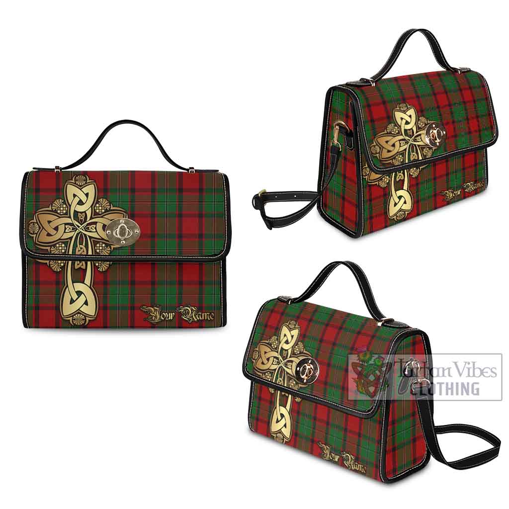 Tartan Vibes Clothing MacPhail (McPhail) Tartan Waterproof Canvas Bag Golden Thistle Celtic Cross Style