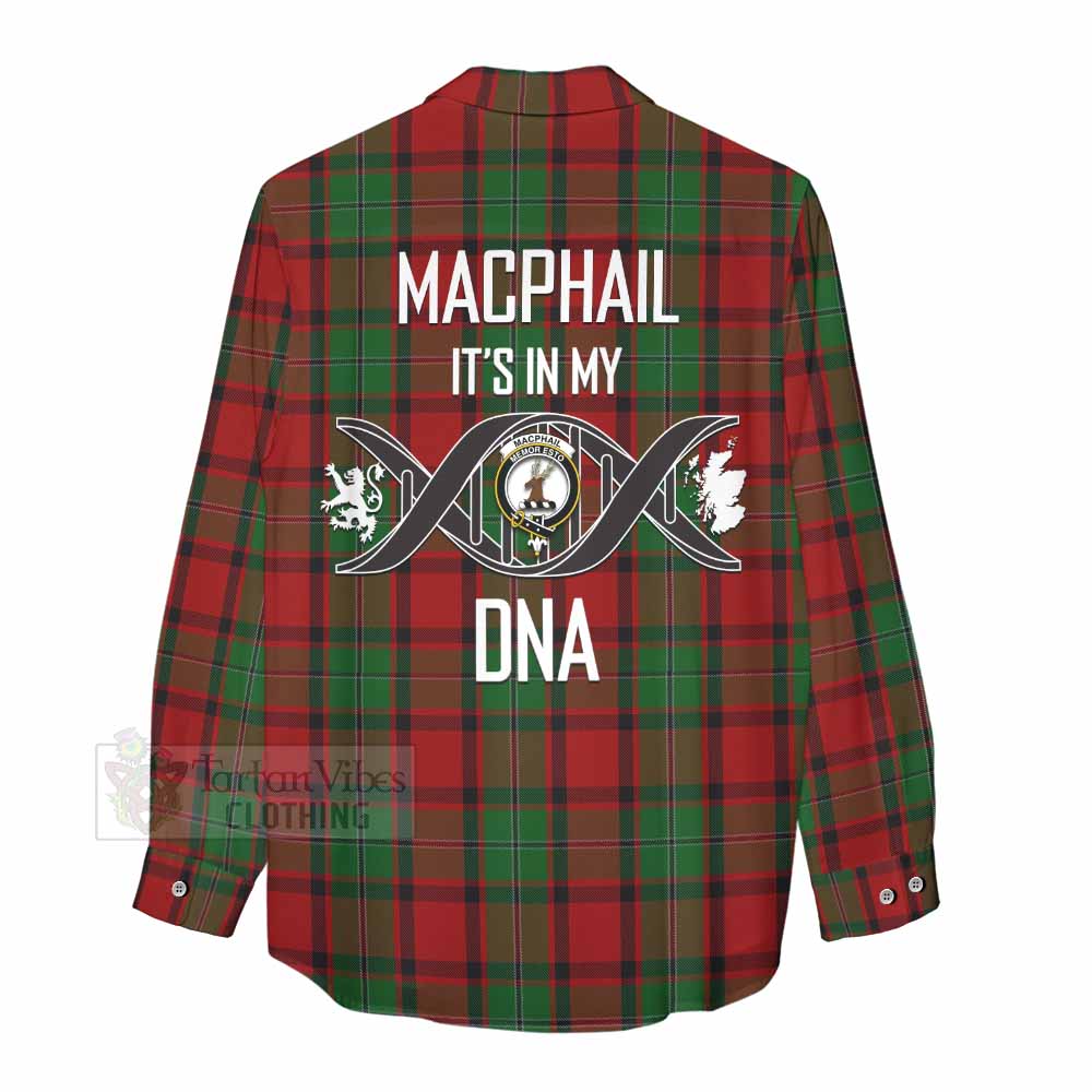 Tartan Vibes Clothing MacPhail (McPhail) Tartan Women's Casual Shirt with Family Crest DNA In Me Style