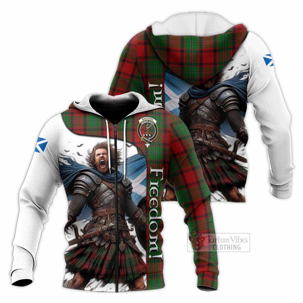 Tartan Vibes Clothing MacPhail (McPhail) Crest Tartan Knitted Hoodie Inspired by the Freedom of Scottish Warrior