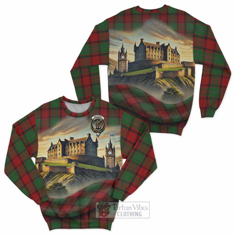 MacPhail (McPhail) Tartan Family Crest Sweatshirt with Scottish Ancient Castle Style - Tartan Vibes Clothing