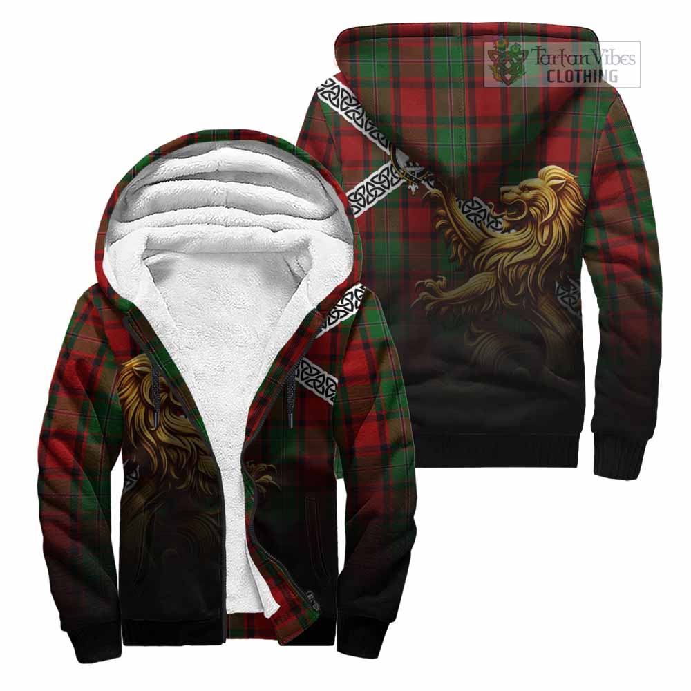 MacPhail (McPhail) Crest Tartan Sherpa Hoodie with Golden Lion Emblem Celtic Style Unisex - Tartan Vibes Clothing