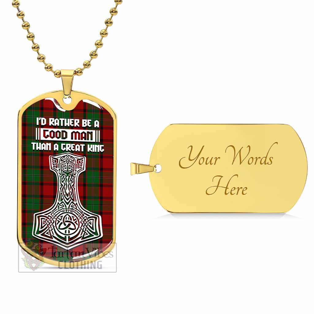 Tartan Vibes Clothing MacPhail (McPhail) Tartan Dog Tag Necklace Viking Mjolnir Style