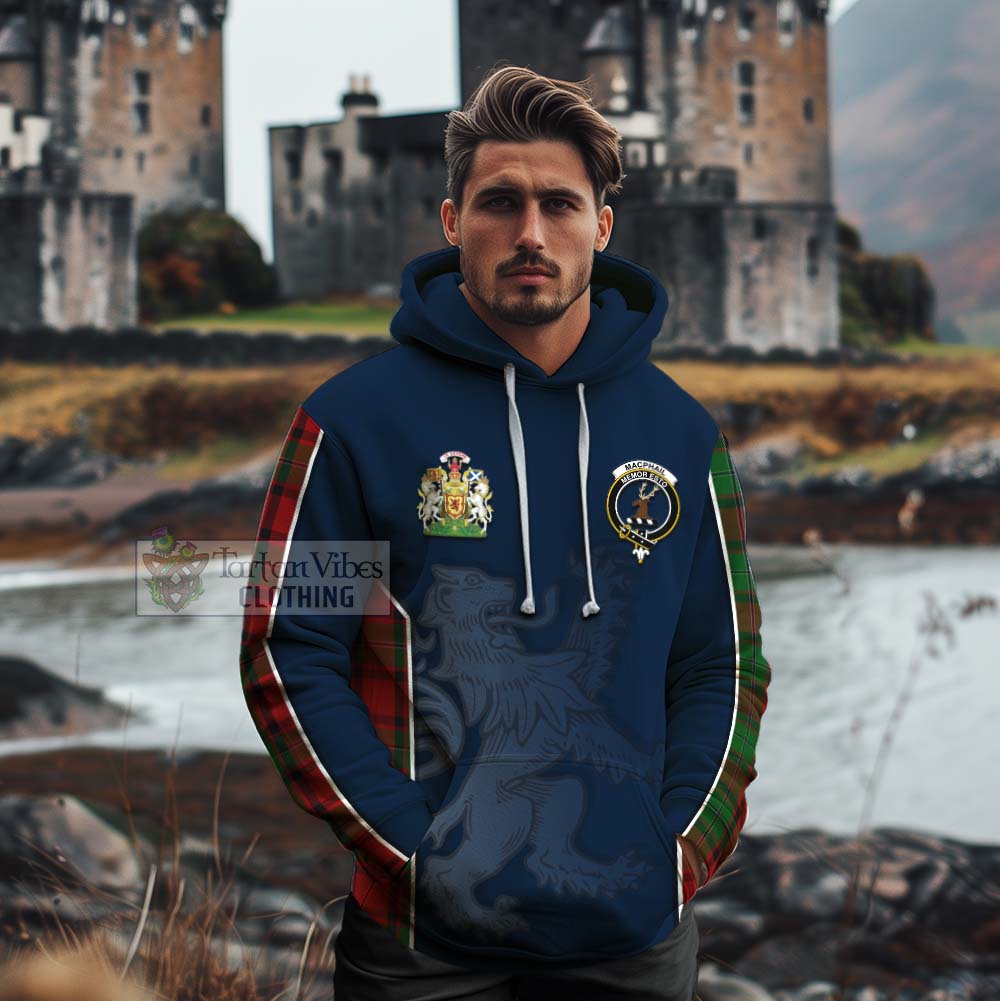 Tartan Vibes Clothing MacPhail (McPhail) Tartan Cotton Hoodie with Family Crest and Lion Rampant Vibes Sport Style