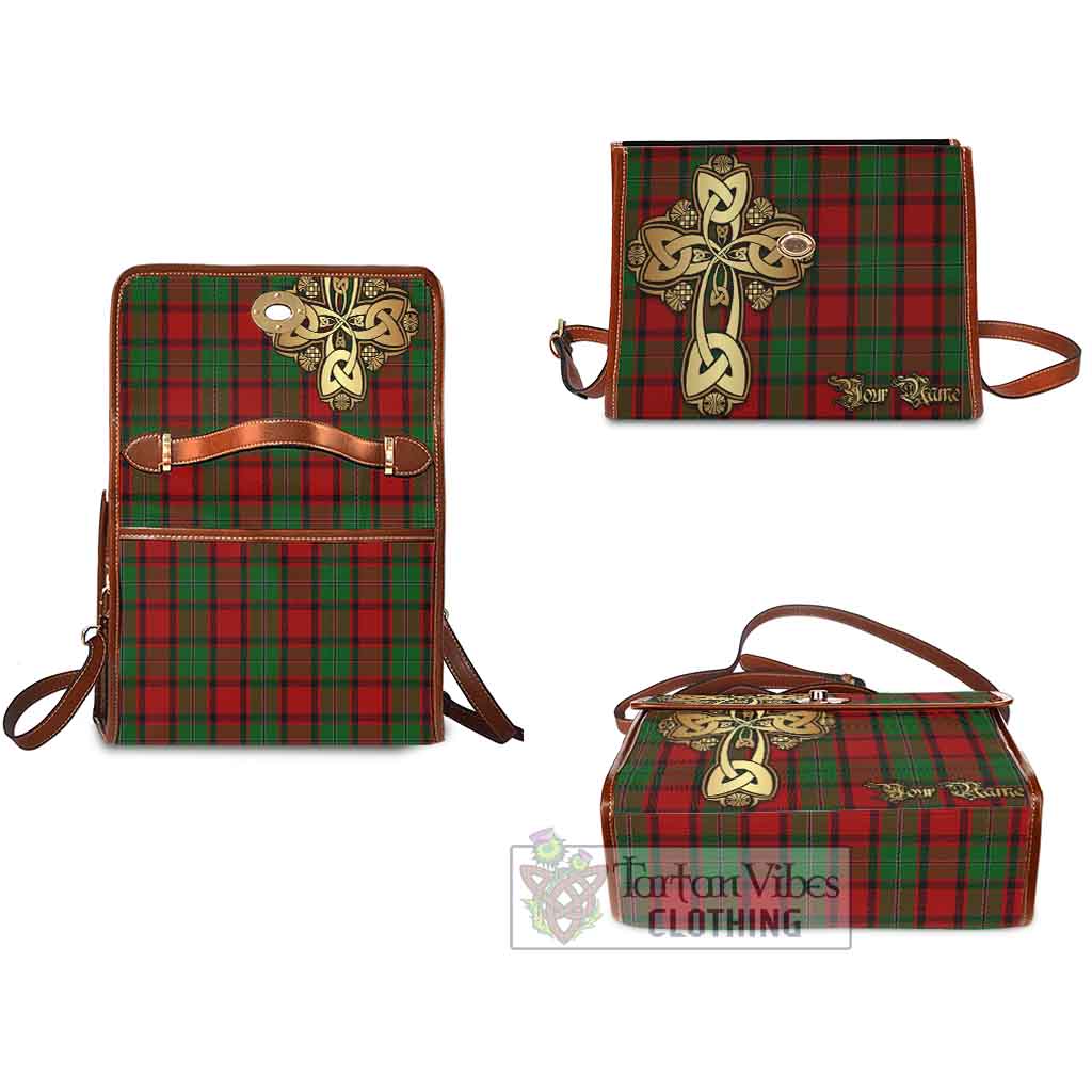 Tartan Vibes Clothing MacPhail (McPhail) Tartan Waterproof Canvas Bag Golden Thistle Celtic Cross Style