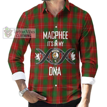 MacPhee (McPhee) Tartan Long Sleeve Button Shirt with Family Crest DNA In Me Style Men's Shirt S - Tartan Vibes Clothing