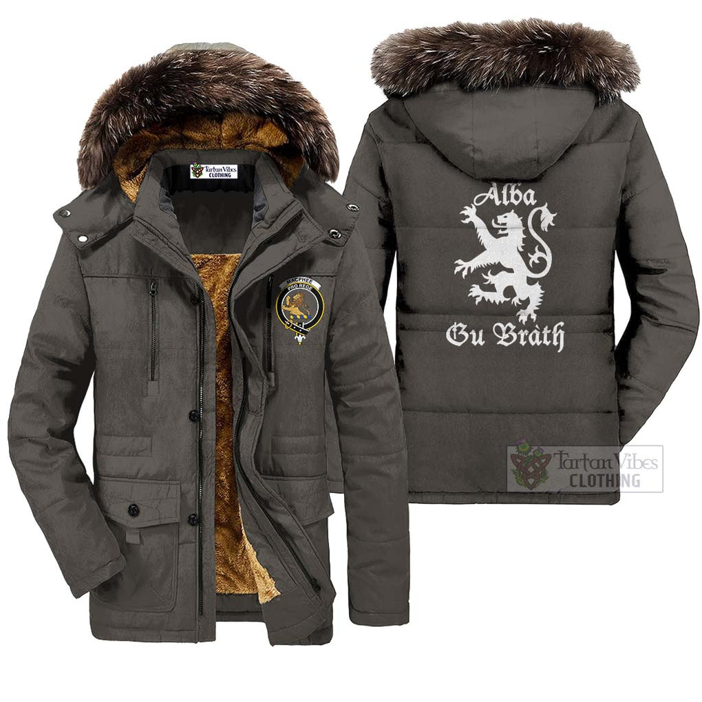 MacPhee (McPhee) Family Crest Parka Jacket Lion Rampant Alba Gu Brath Style Gray Unisex - 2D-tartanvibesclothing