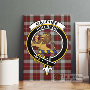 MacPhee Dress Tartan Canvas Print Wall Art with Family Crest