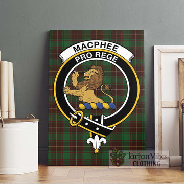 MacPhee Hunting Tartan Canvas Print Wall Art with Family Crest