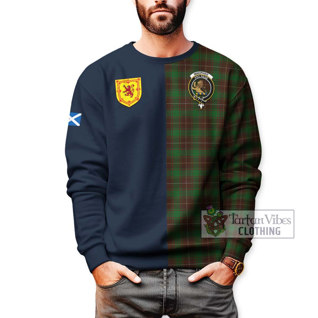 MacPhee Hunting Tartan Sweatshirt Alba with Scottish Lion Royal Arm Half Style - Tartan Vibes Clothing