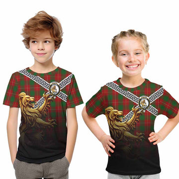MacPhee (McPhee) Crest Tartan Kid T-Shirt with Golden Lion Emblem Celtic Style Youth XL Size14 - Tartan Vibes Clothing