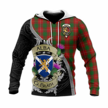 MacPhee (McPhee) Tartan Family Crest Knitted Hoodie Lion Rampant Royal Thistle Shield Celtic Inspired Unisex Knitted Pullover Hoodie - Tartan Vibes Clothing
