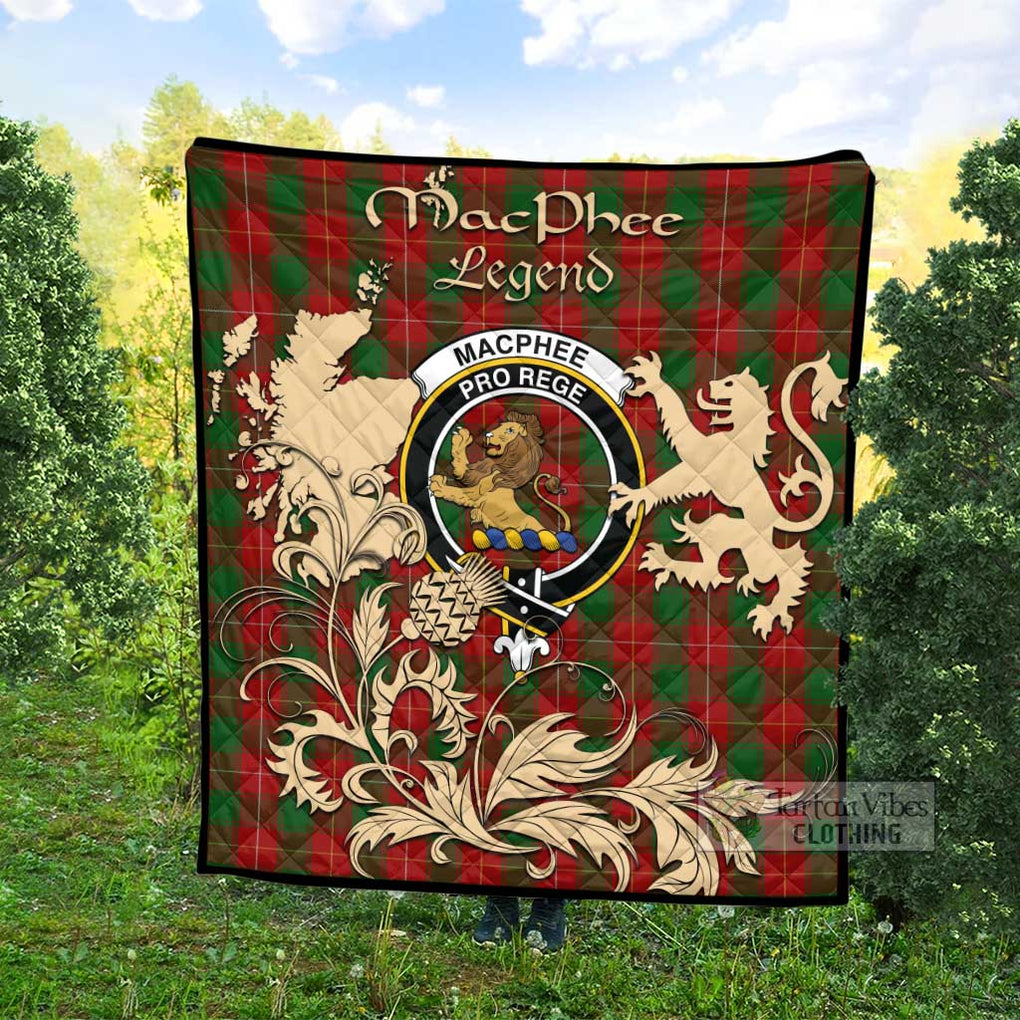 MacPhee (McPhee) Tartan Quilt with Family Crest and Scottish Symbol Style Super King Quilt 91" x 110" - Tartan Vibes Clothing