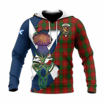 MacPhee (McPhee) Tartan Family Crest Knitted Hoodie Scottish Thistle Celtic Inspired Unisex Knitted Pullover Hoodie - Tartan Vibes Clothing