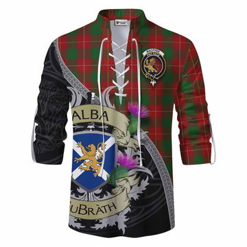 MacPhee (McPhee) Tartan Family Crest Ghillie Kilt Shirt Lion Rampant Royal Thistle Shield Celtic Inspired Men - Tartan Vibes Clothing