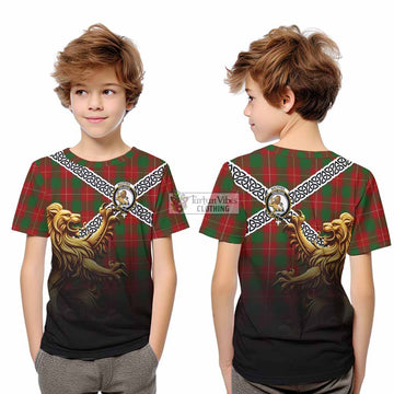 MacPhee (McPhee) Crest Tartan Kid T-Shirt with Golden Lion Emblem Celtic Style - Tartan Vibes Clothing
