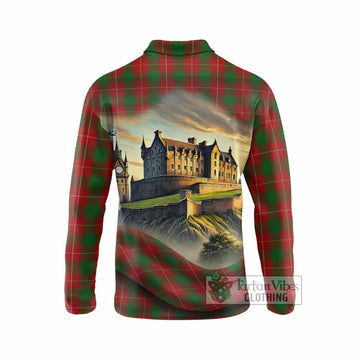 MacPhee (McPhee) Tartan Family Crest Long Sleeve Polo Shirt with Scottish Ancient Castle Style - Tartan Vibes Clothing