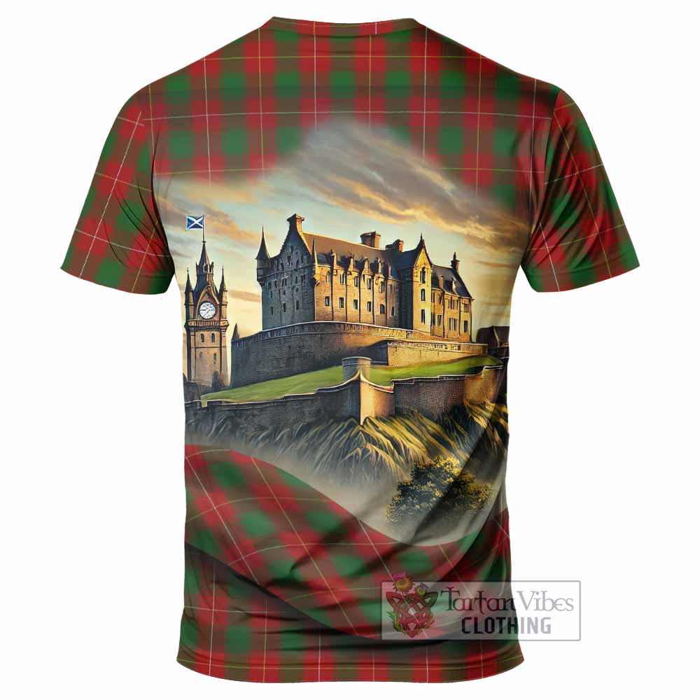 MacPhee (McPhee) Tartan Family Crest T-Shirt with Scottish Ancient Castle Style - Tartan Vibes Clothing