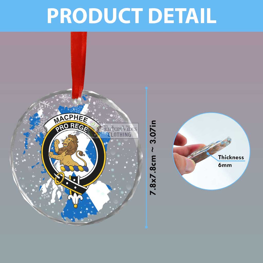 MacPhee (McPhee) Clan Crest Christmas Glass Ornament with Scotland Map - 2D-tartanvibesclothing