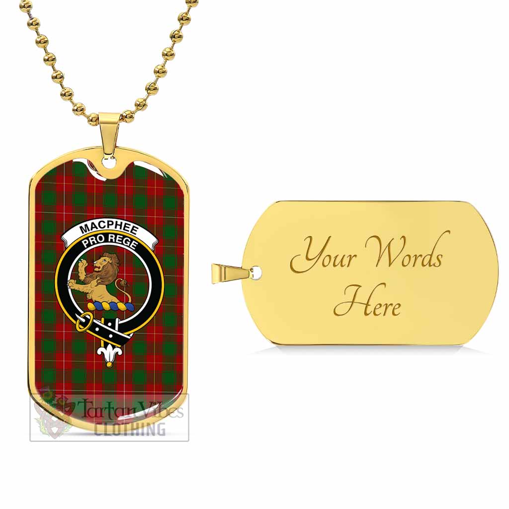 MacPhee (McPhee) Tartan Dog Tag Necklace with Family Crest Gold Yes - Tartan Vibes Clothing