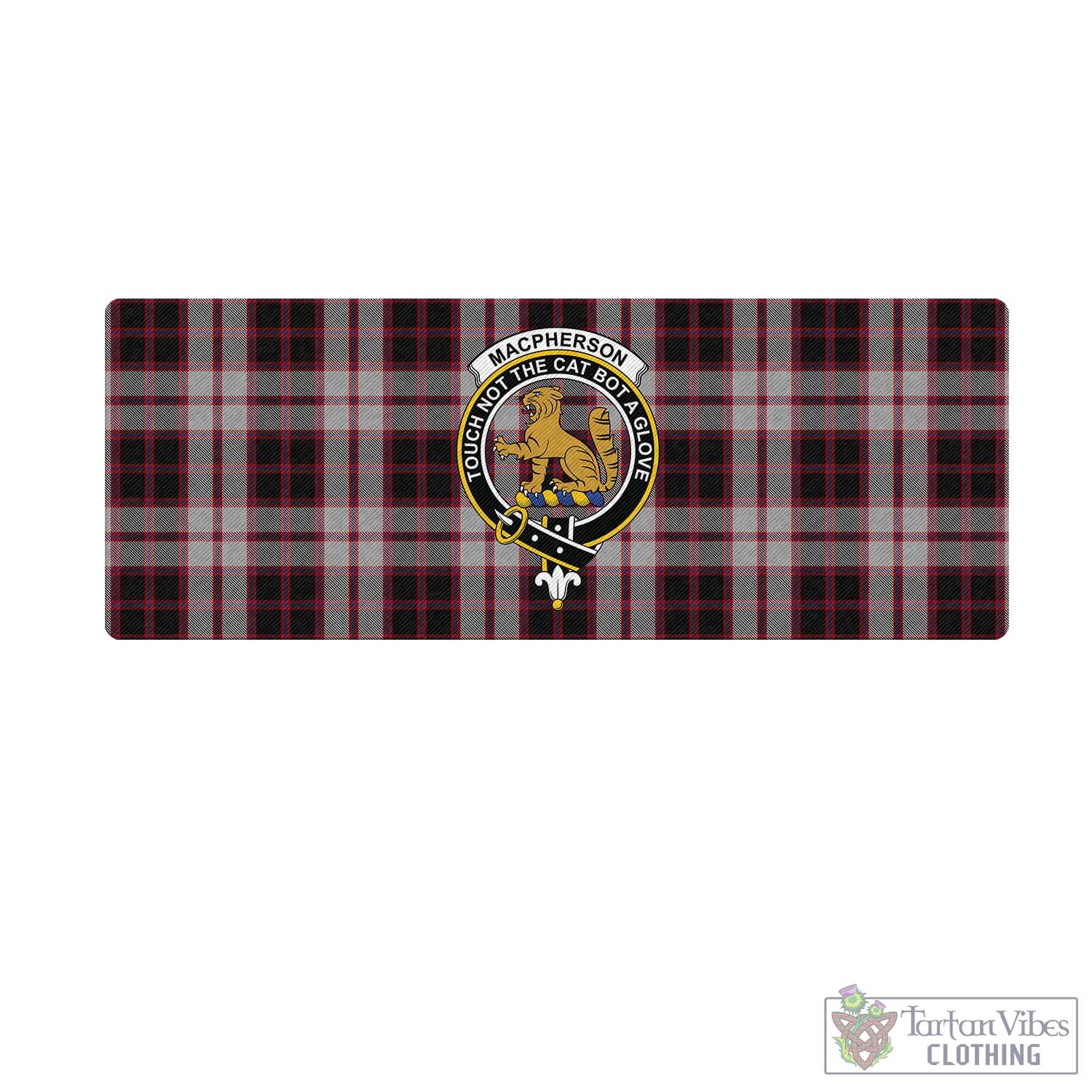 Tartan Vibes Clothing MacPherson Tartan Mouse Pad with Family Crest