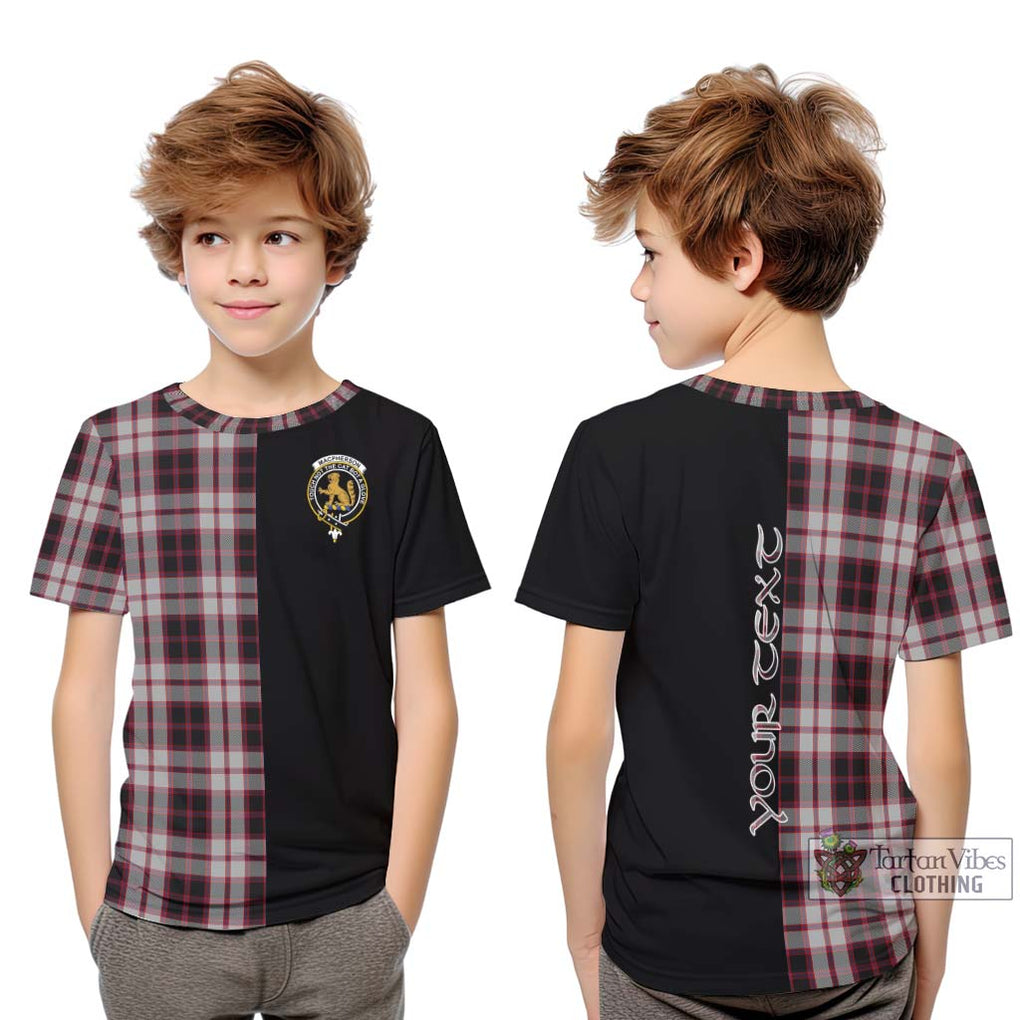 MacPherson (McPherson) Tartan Kid T-Shirt with Family Crest and Half Of Me Style Youth XL Size14 - Tartanvibesclothing Shop