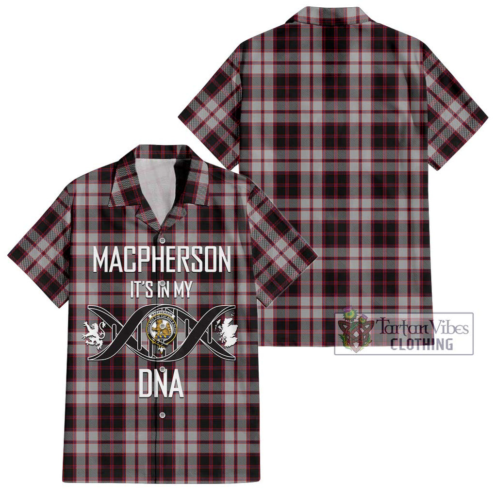 MacPherson (McPherson) Tartan Short Sleeve Button Shirt with Family Crest DNA In Me Style Kid - Tartanvibesclothing Shop