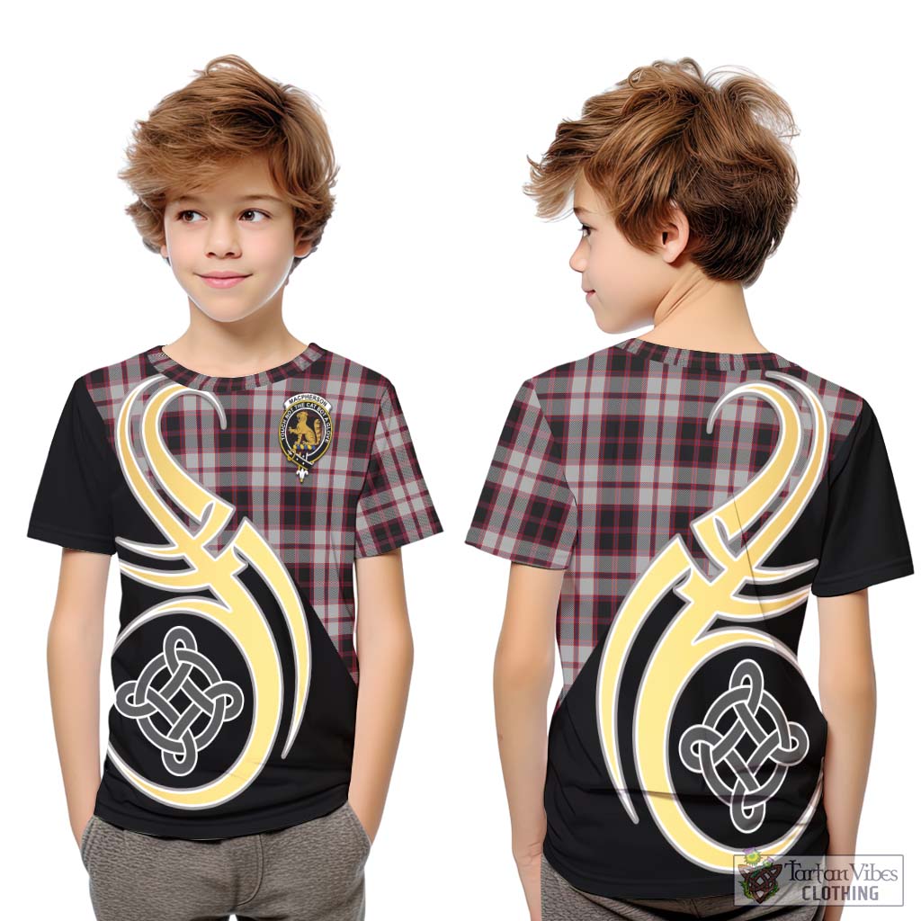 MacPherson (McPherson) Tartan Kid T-Shirt with Family Crest and Celtic Symbol Style Youth XL Size14 - Tartan Vibes Clothing