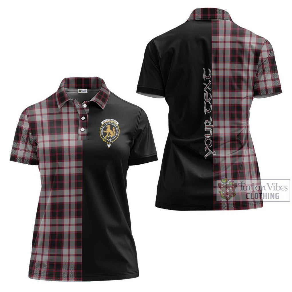 MacPherson (McPherson) Tartan Women's Polo Shirt with Family Crest and Half Of Me Style Women - Tartanvibesclothing Shop