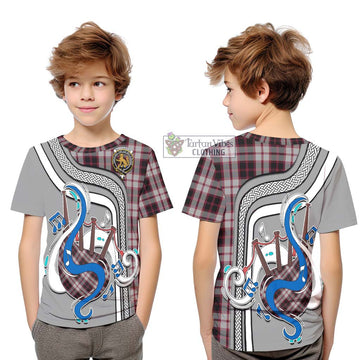 MacPherson (McPherson) Tartan Kid T-Shirt with Epic Bagpipe Style