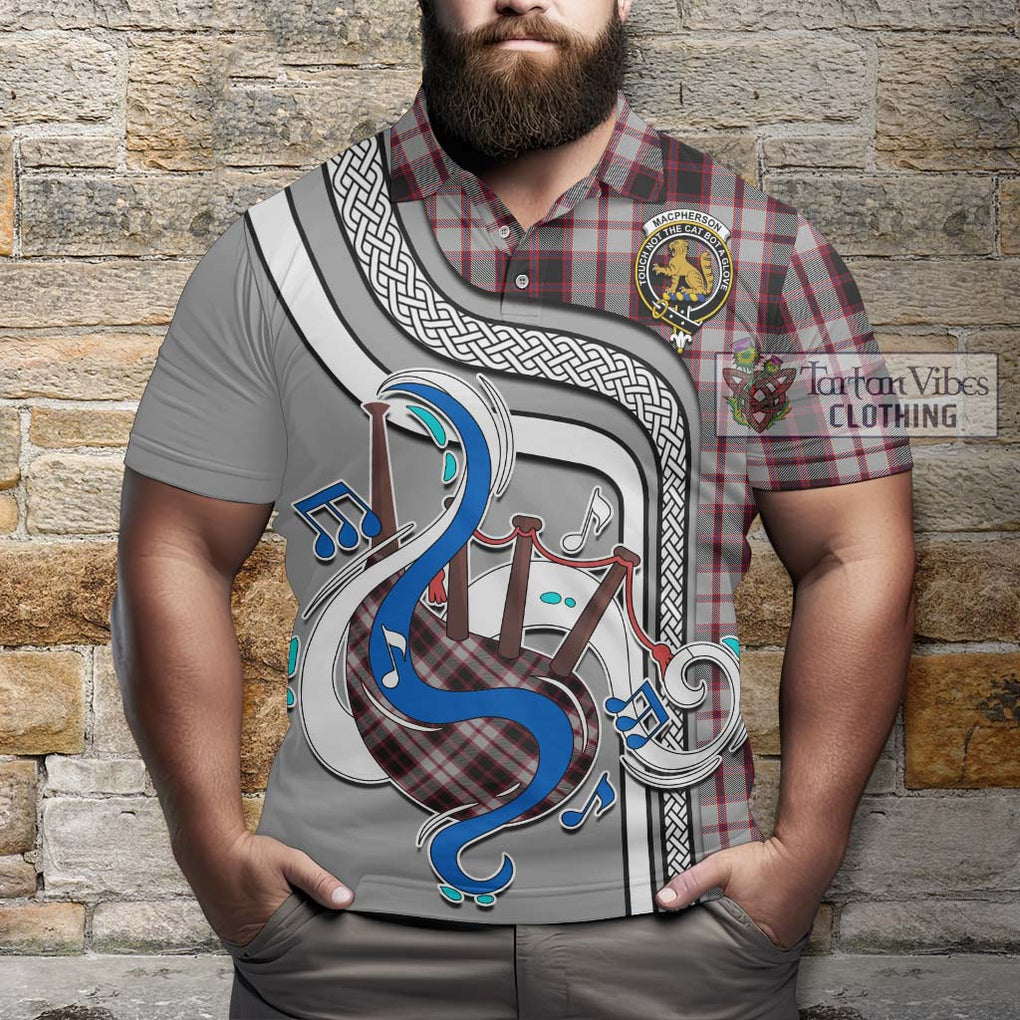 Tartan Vibes Clothing MacPherson Tartan Polo Shirt with Epic Bagpipe Style