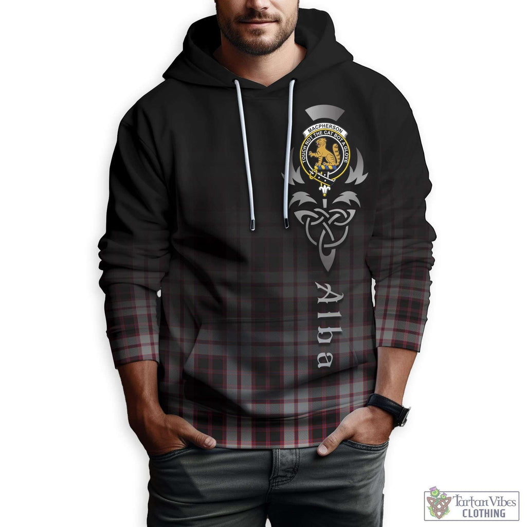 Tartan Vibes Clothing MacPherson Tartan Hoodie Featuring Alba Gu Brath Family Crest Celtic Inspired