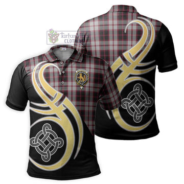 MacPherson (McPherson) Tartan Polo Shirt with Family Crest and Celtic Symbol Style