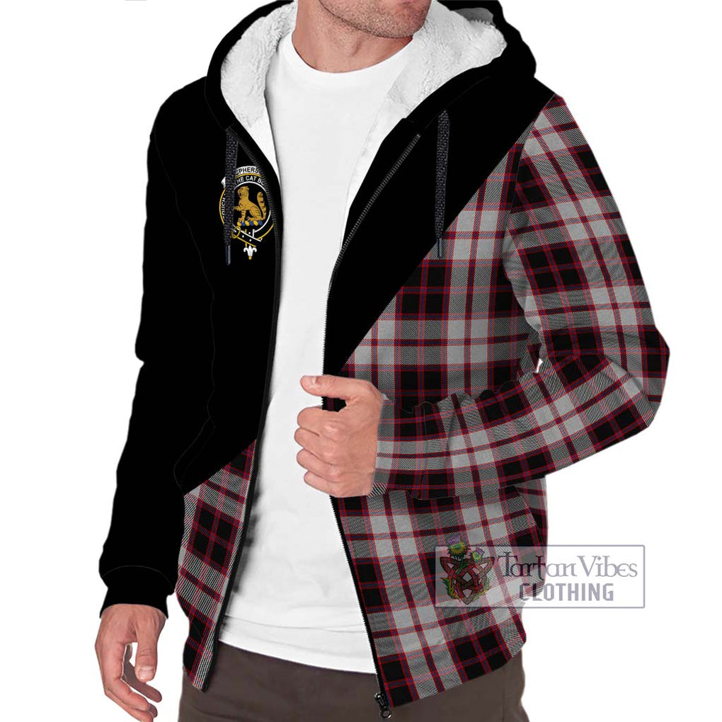 MacPherson (McPherson) Tartan Sherpa Hoodie with Family Crest and Military Logo Style Unisex S - Tartanvibesclothing Shop