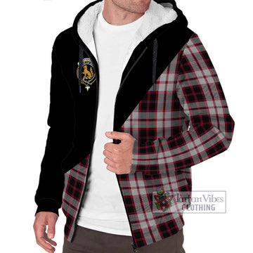 MacPherson (McPherson) Tartan Sherpa Hoodie with Family Crest and Military Logo Style